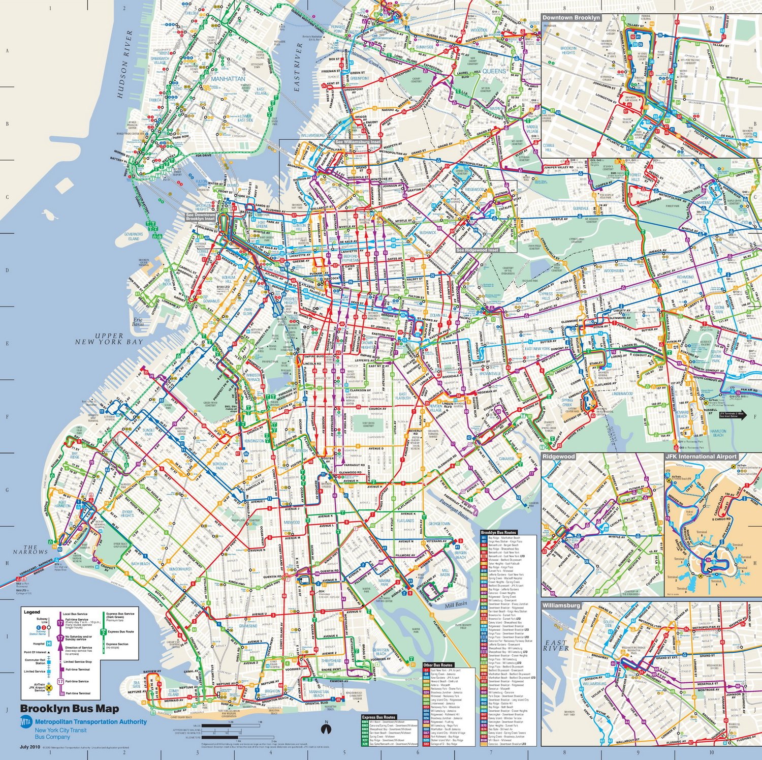 Brooklyn Bus Routes Map Large
