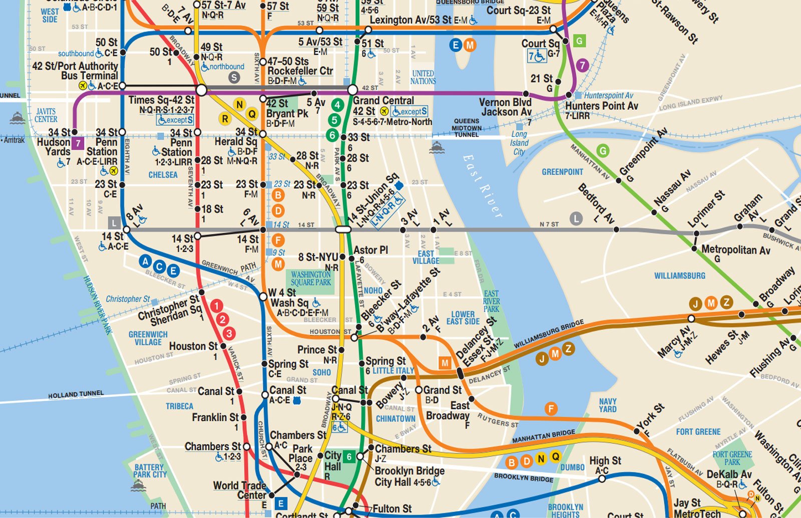 New York Subway Map Latest Version With Line And Station Changes