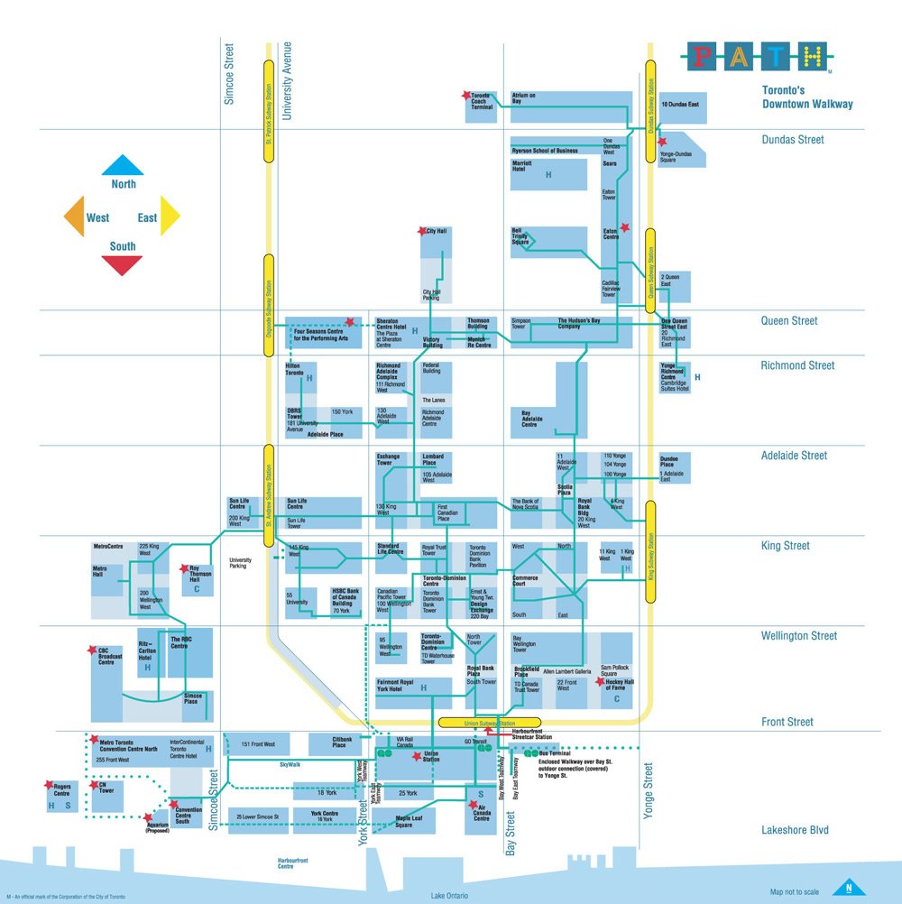 Toronto PATH network map