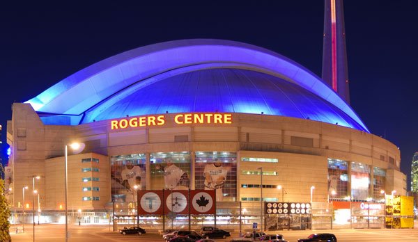 The Rogers Centre at night