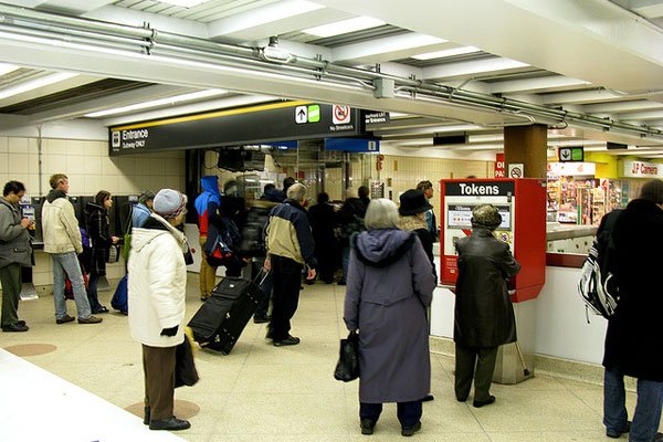 Passengers at a Toronto subway