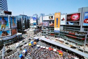 Yonge-Dundas Square aerial view