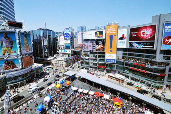 Yonge-Dundas Square aerial view